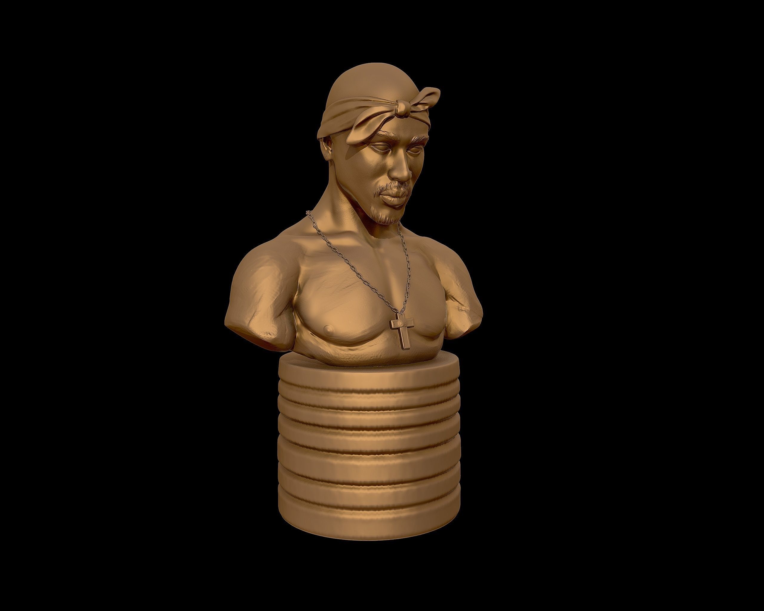 Tupac Shakur 3d portrait sculpture 3D print model_34