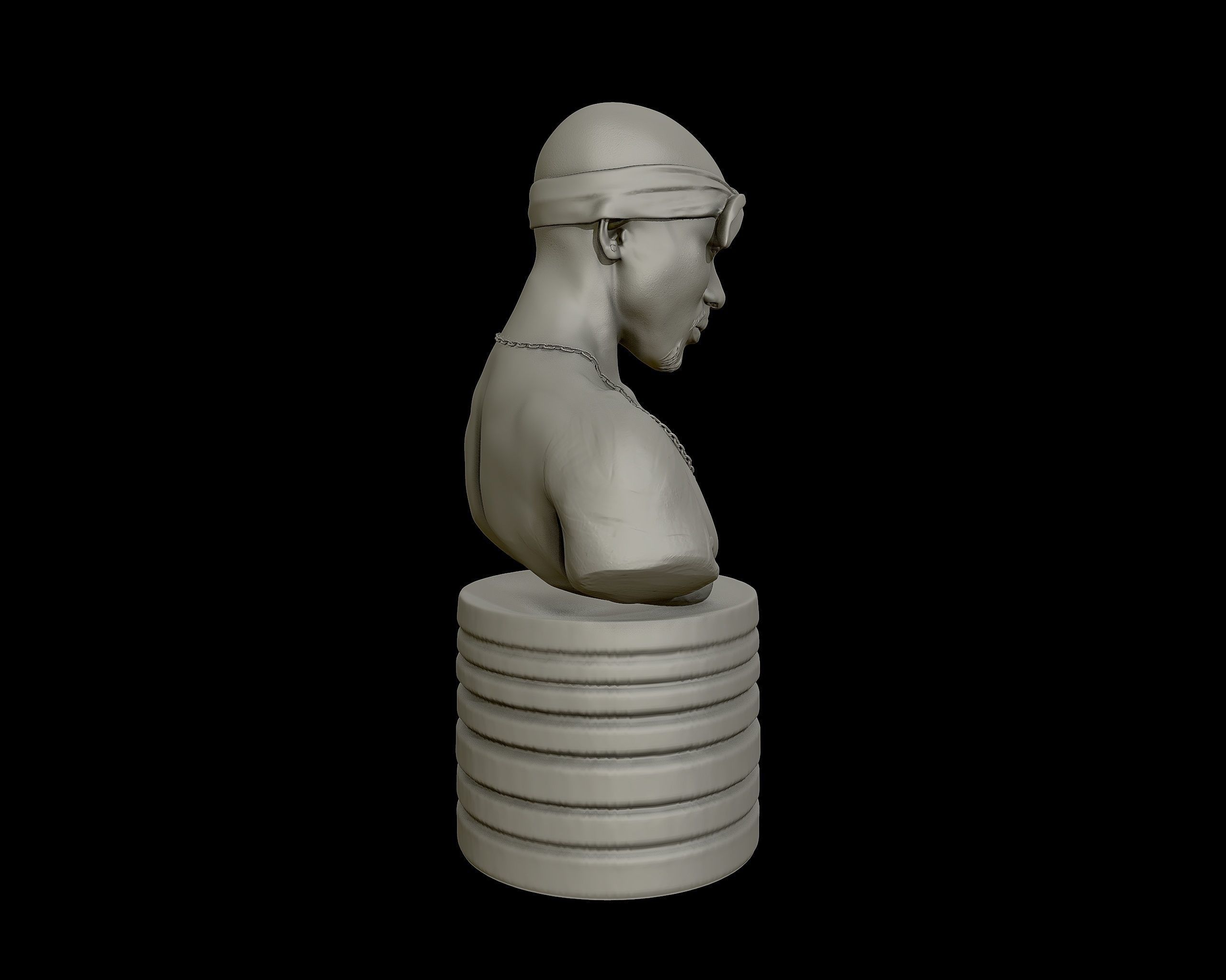 Tupac Shakur 3d portrait sculpture 3D print model_11