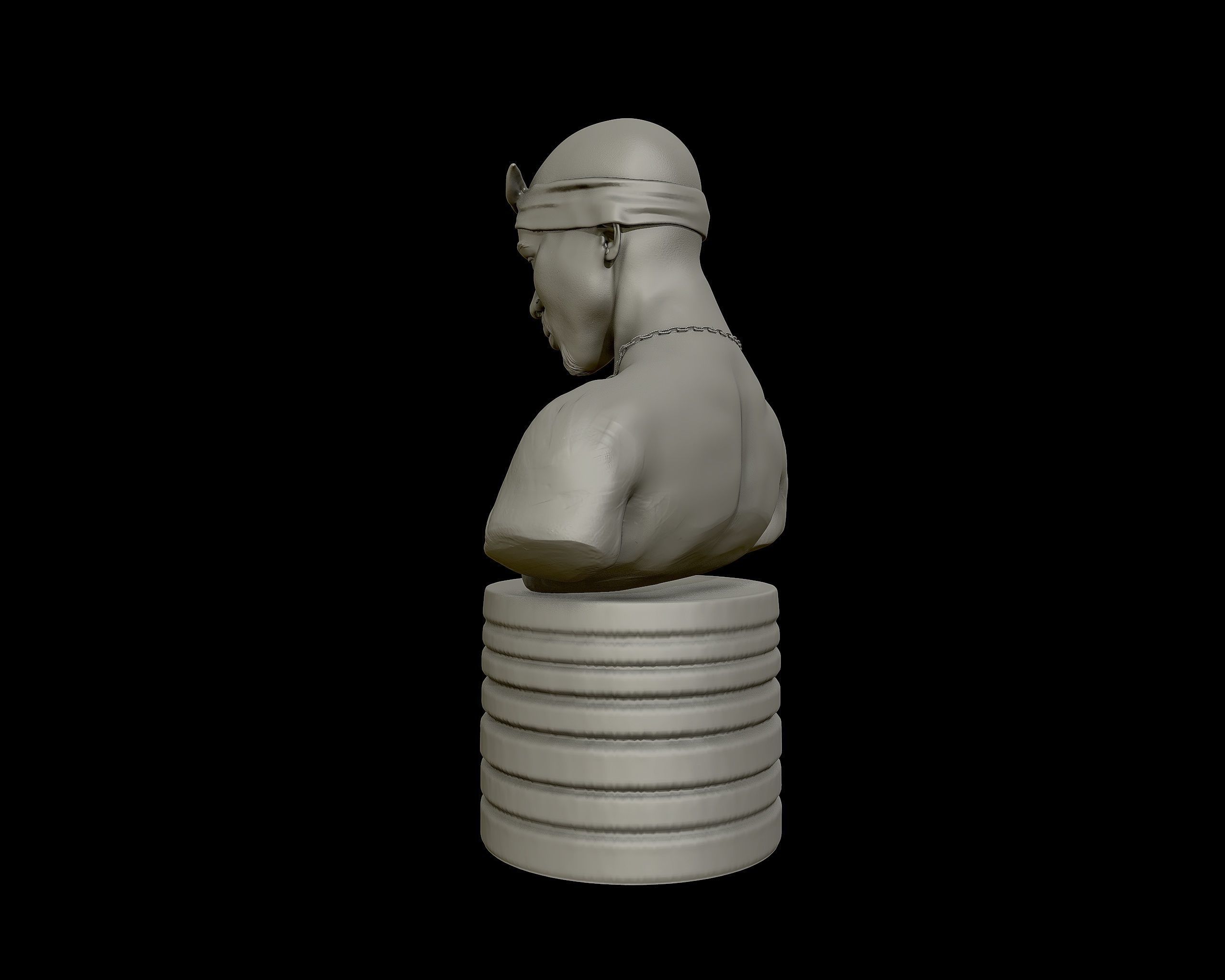 Tupac Shakur 3d portrait sculpture 3D print model_12