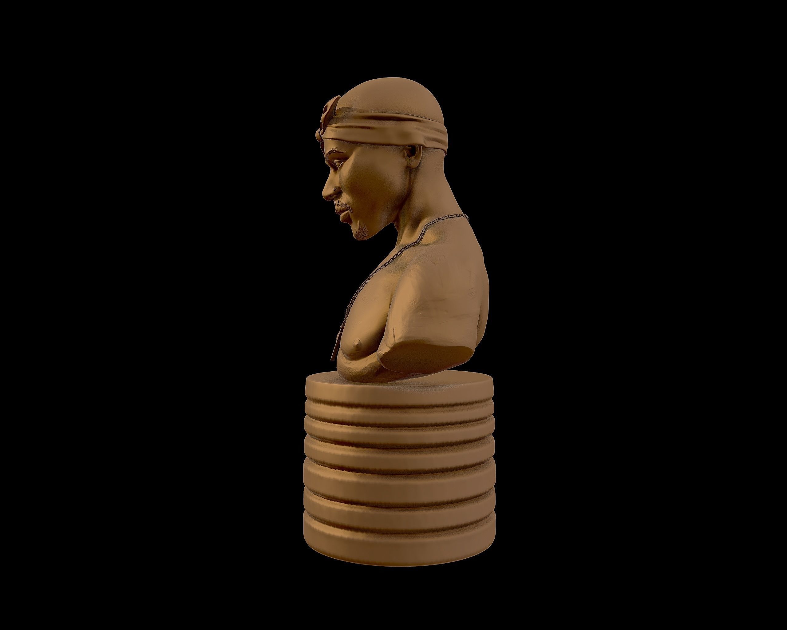 Tupac Shakur 3d portrait sculpture 3D print model_14