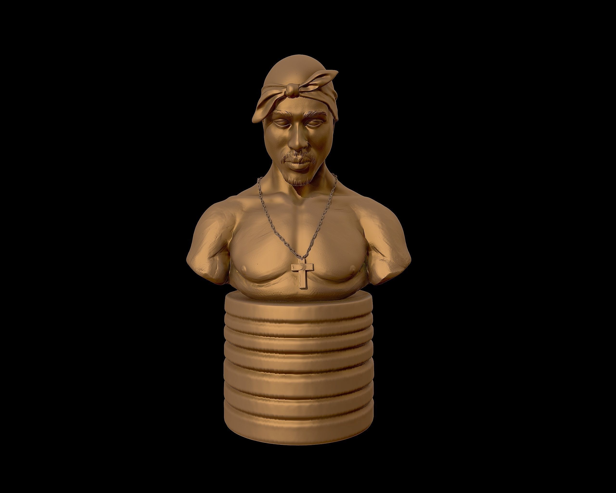 Tupac Shakur 3d portrait sculpture 3D print model_27