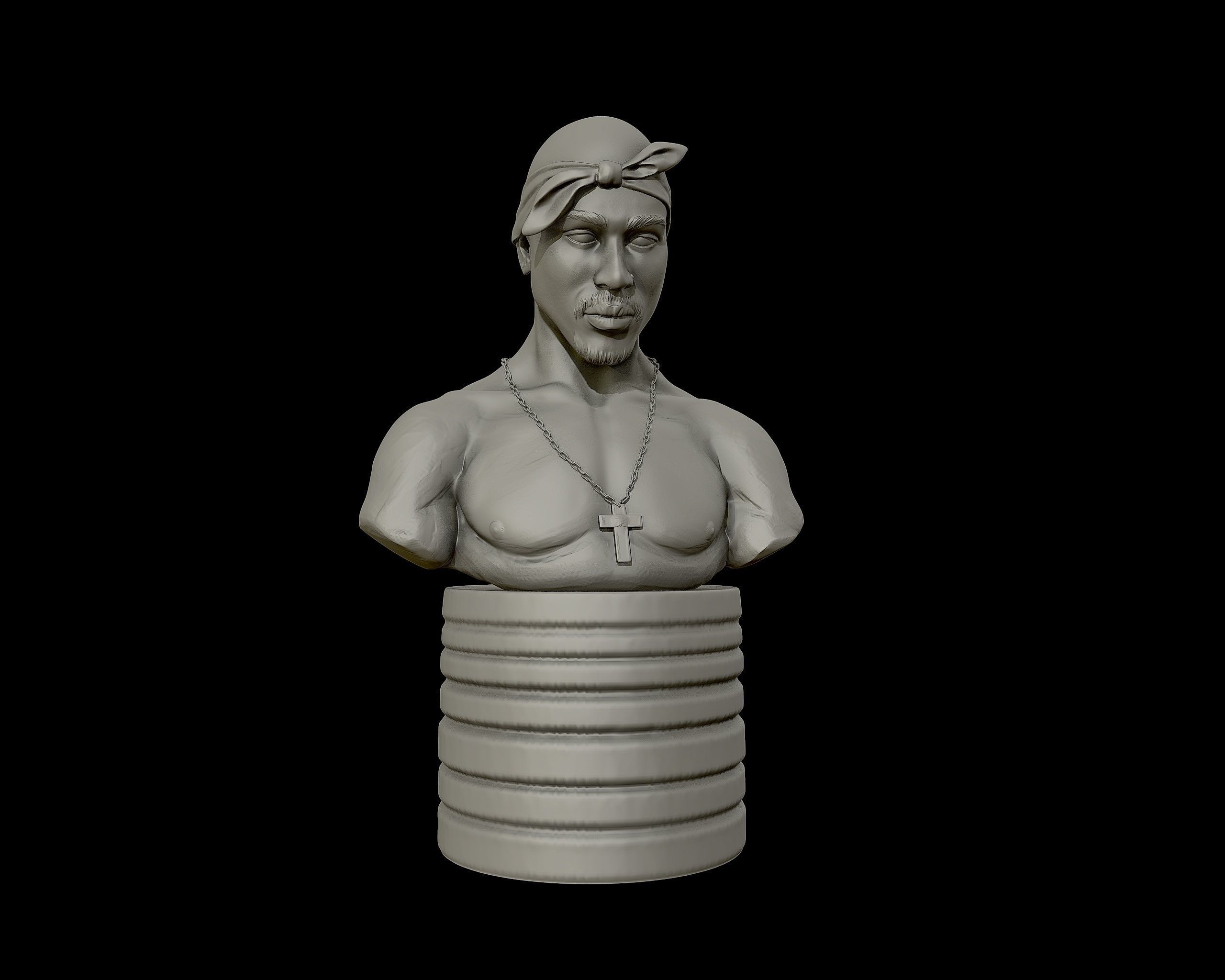 Tupac Shakur 3d portrait sculpture 3D print model_18