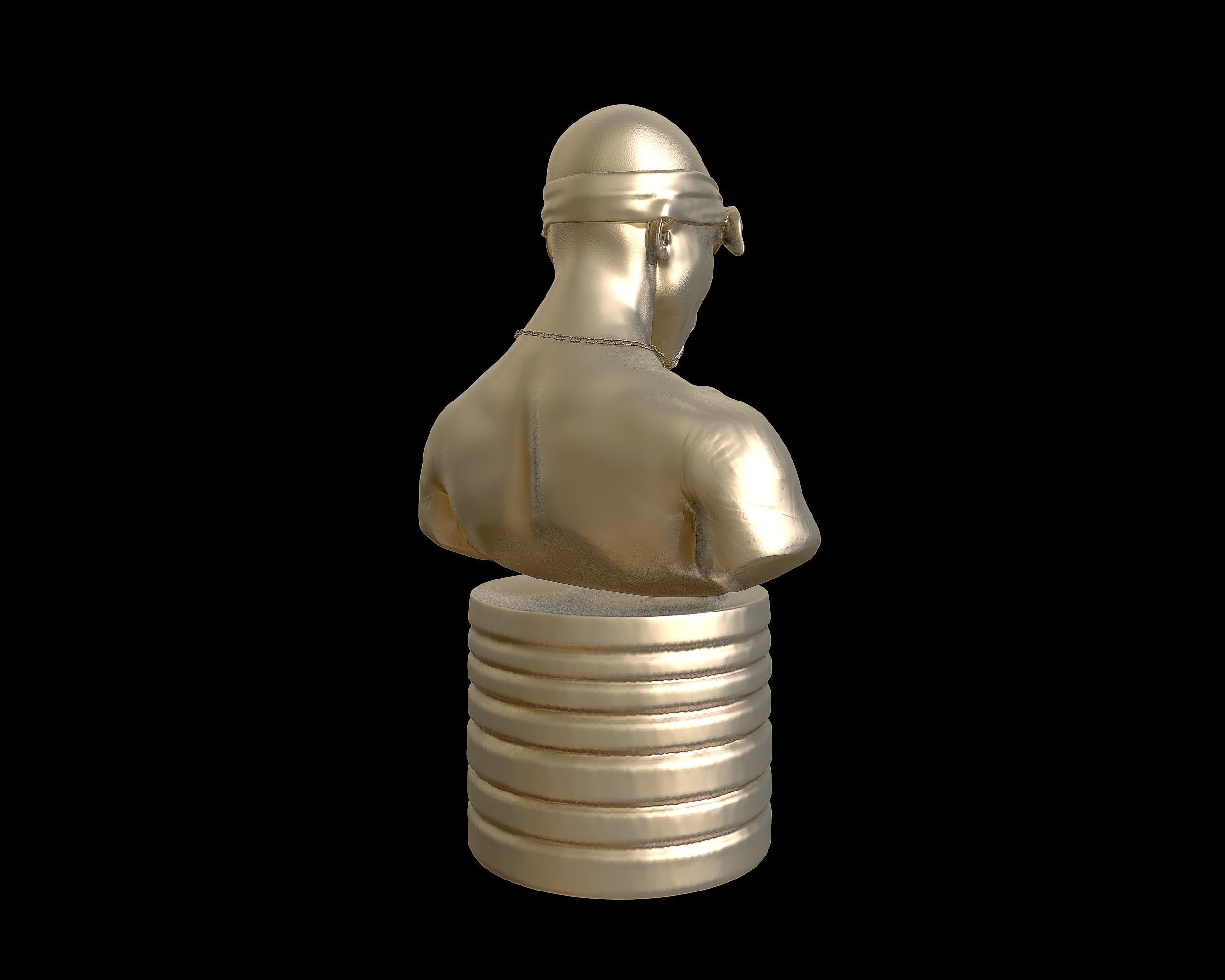 Tupac Shakur 3d portrait sculpture 3D print model_21