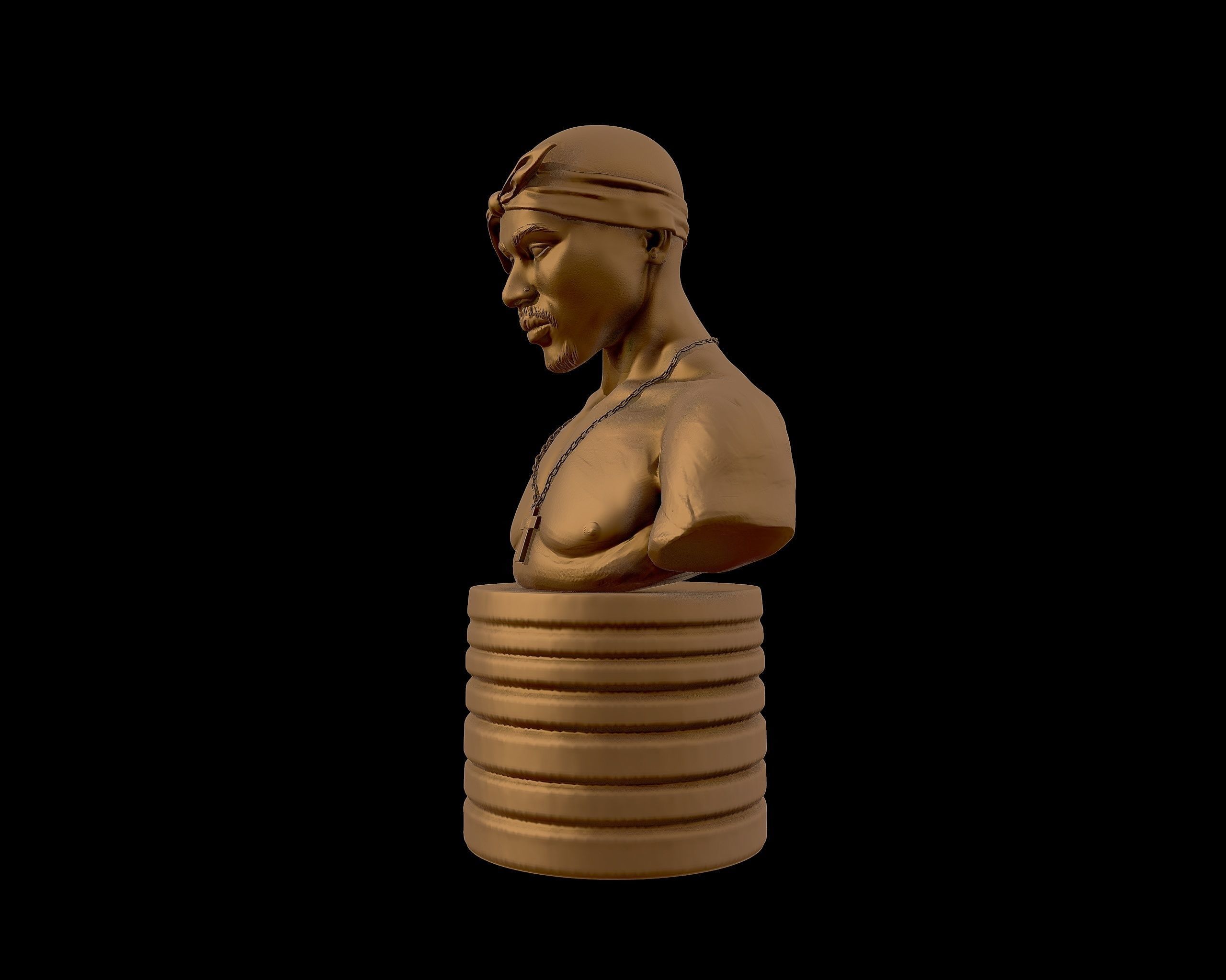 Tupac Shakur 3d portrait sculpture 3D print model_23