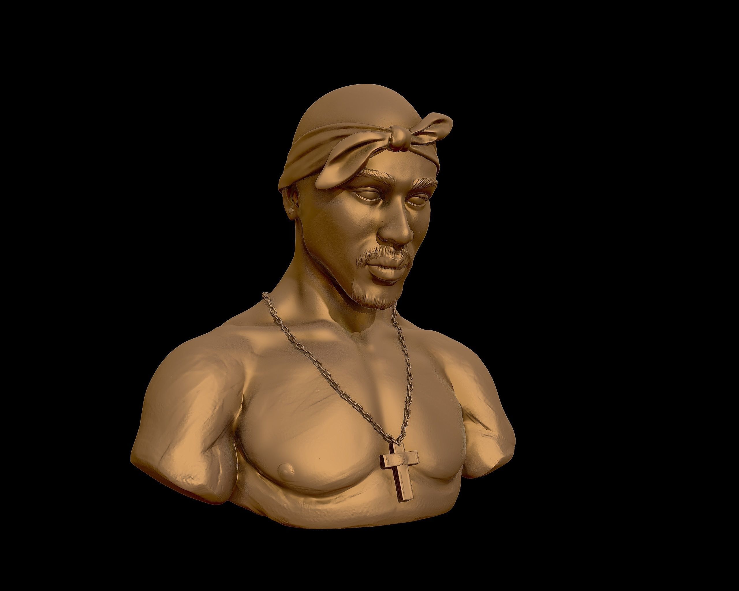 Tupac Shakur 3d portrait sculpture 3D print model_37