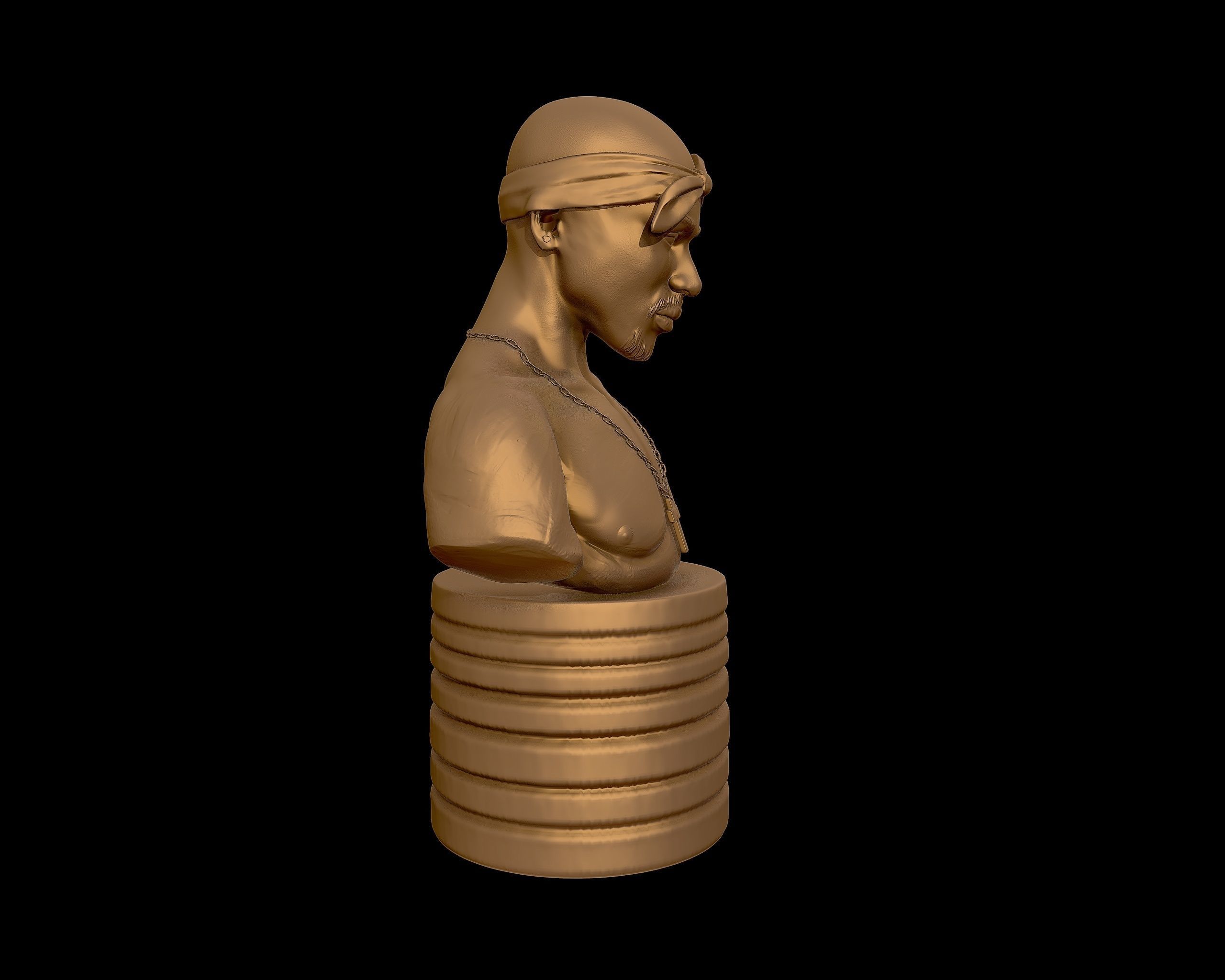 Tupac Shakur 3d portrait sculpture 3D print model_33