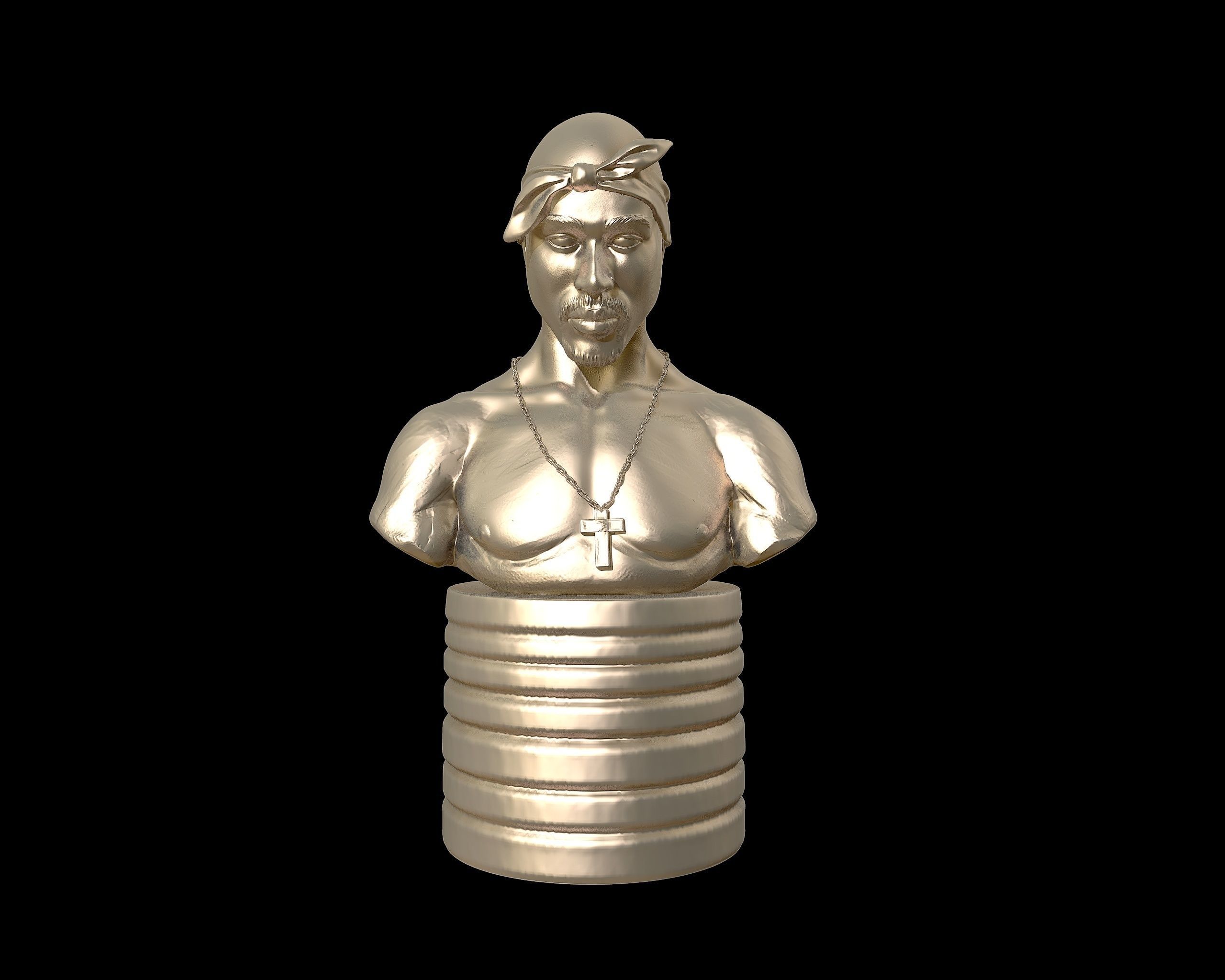 Tupac Shakur 3d portrait sculpture 3D print model_31