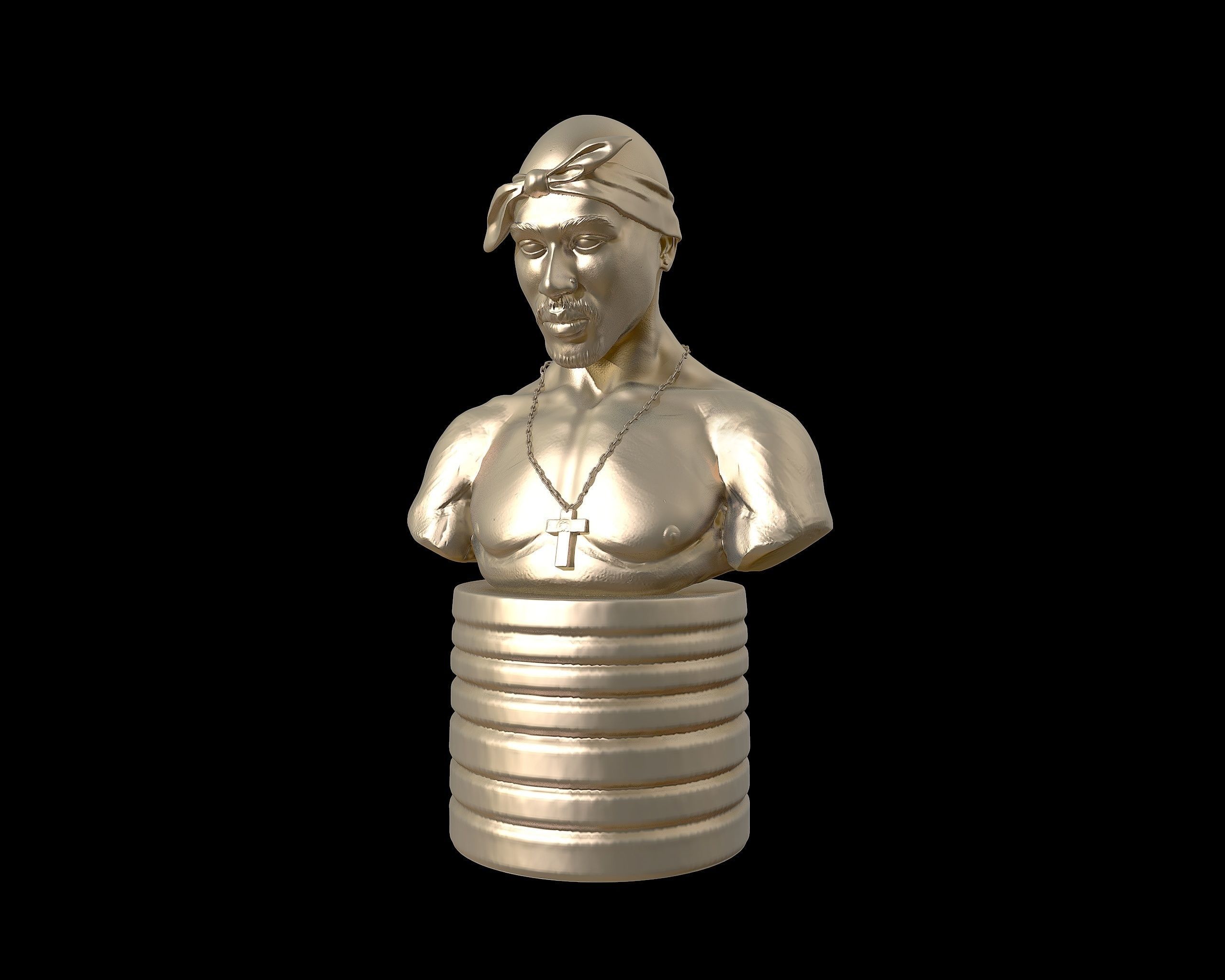 Tupac Shakur 3d portrait sculpture 3D print model_35