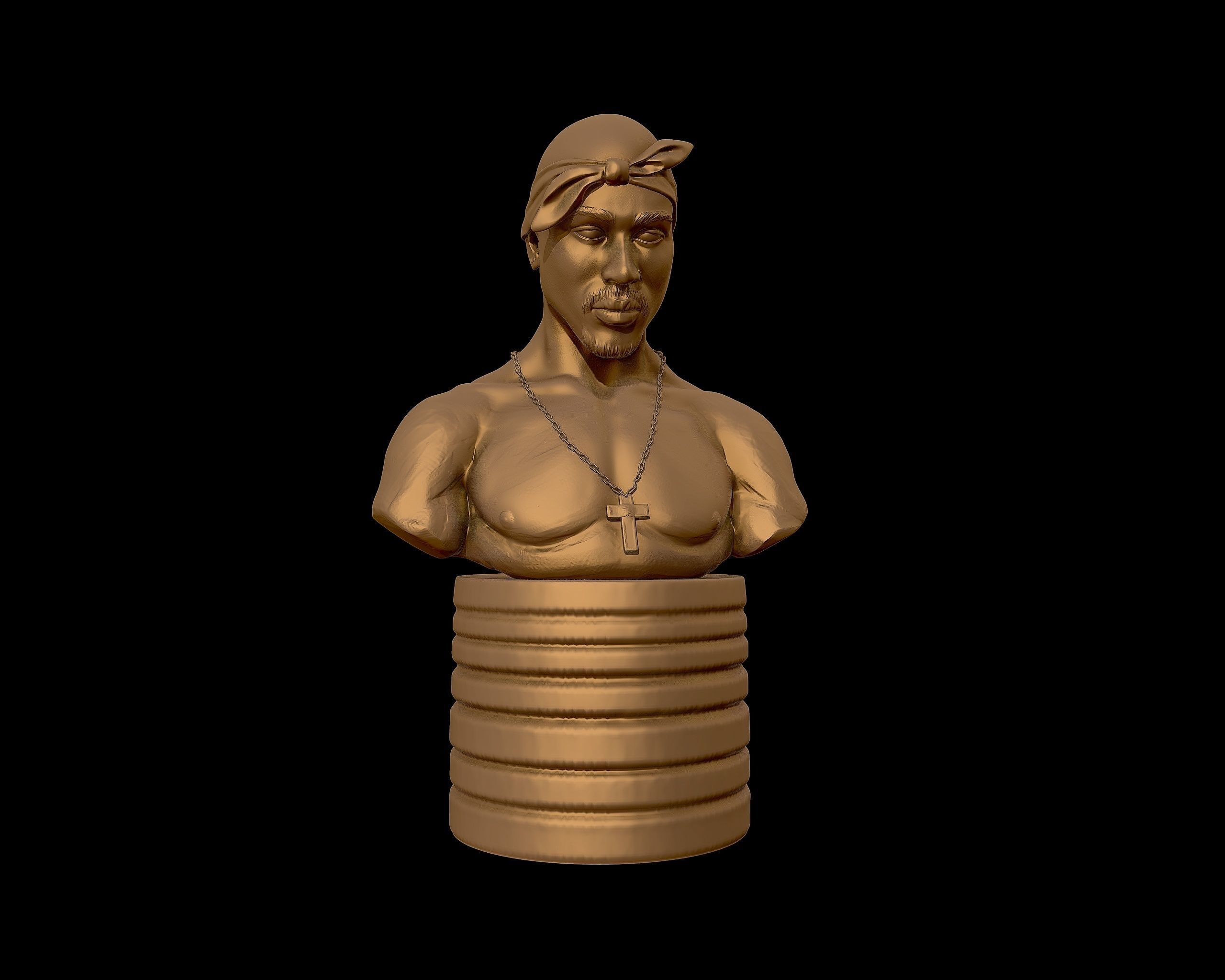 Tupac Shakur 3d portrait sculpture 3D print model_25