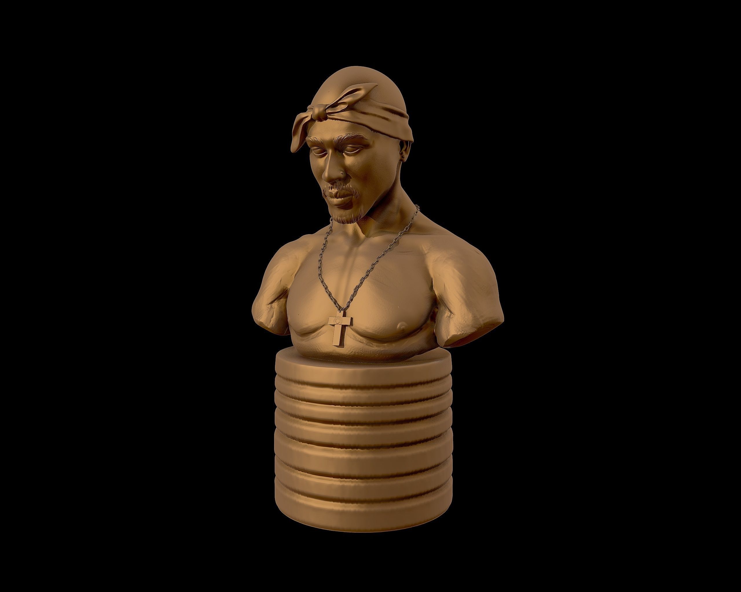 Tupac Shakur 3d portrait sculpture 3D print model_26
