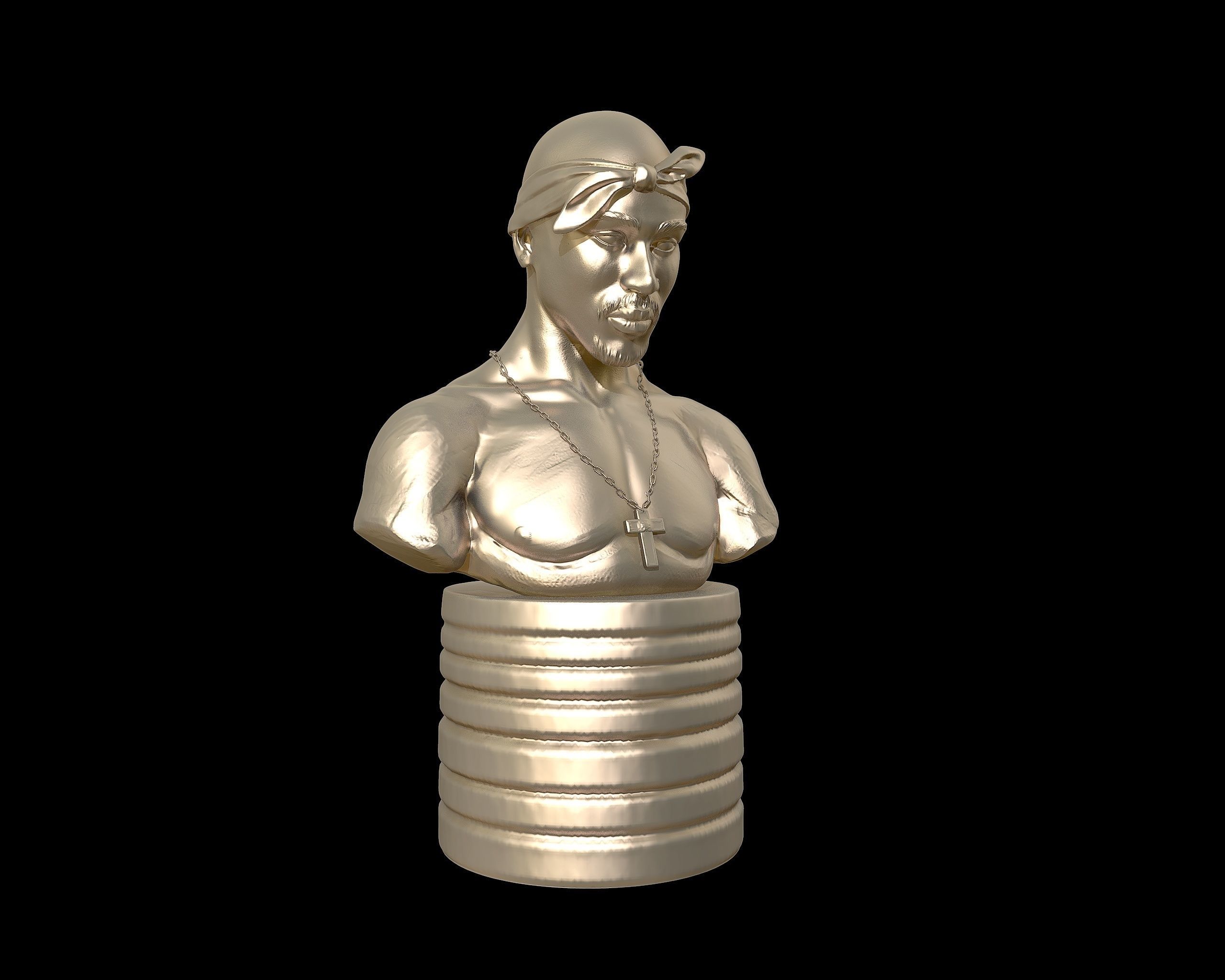 Tupac Shakur 3d portrait sculpture 3D print model_22