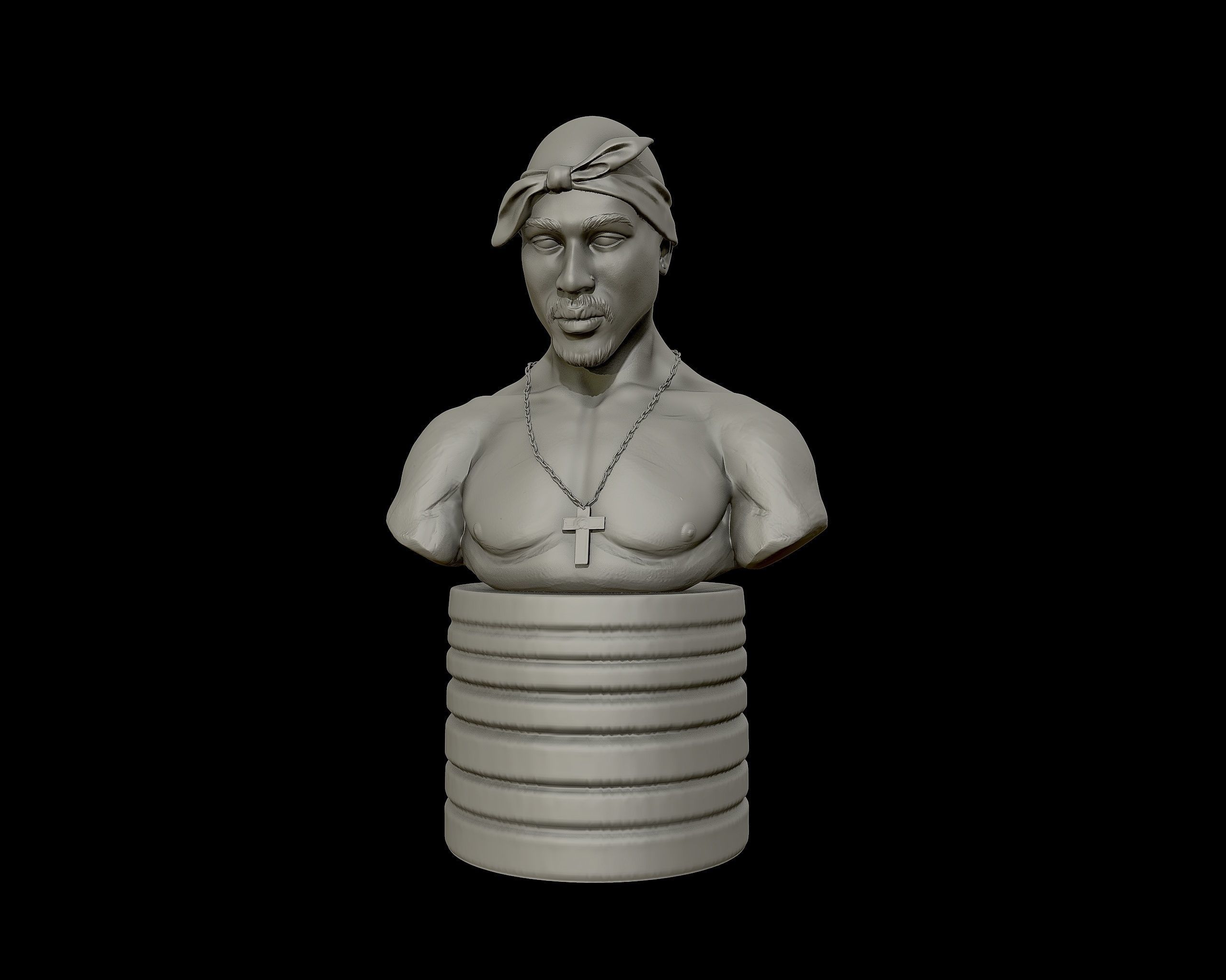 Tupac Shakur 3d portrait sculpture 3D print model_30