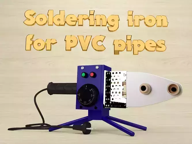 Soldering iron for PVC pipes 3D model