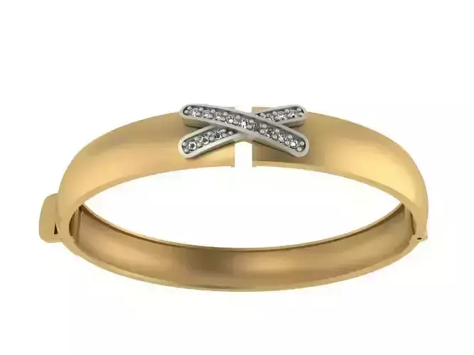 set gold bangle with diamonds