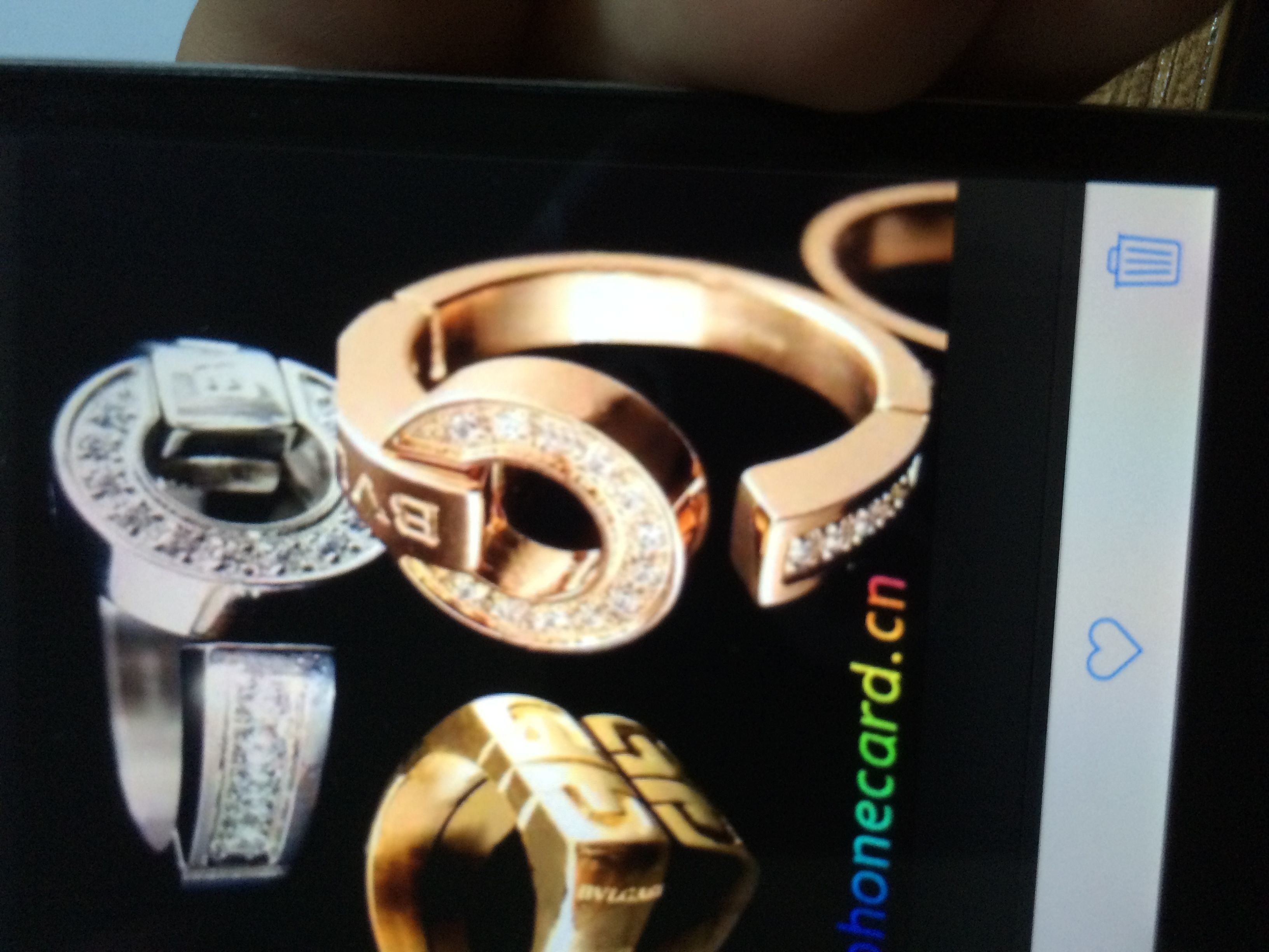 set Bvlgari gold cuff bracelet with diamonds 3D model_2