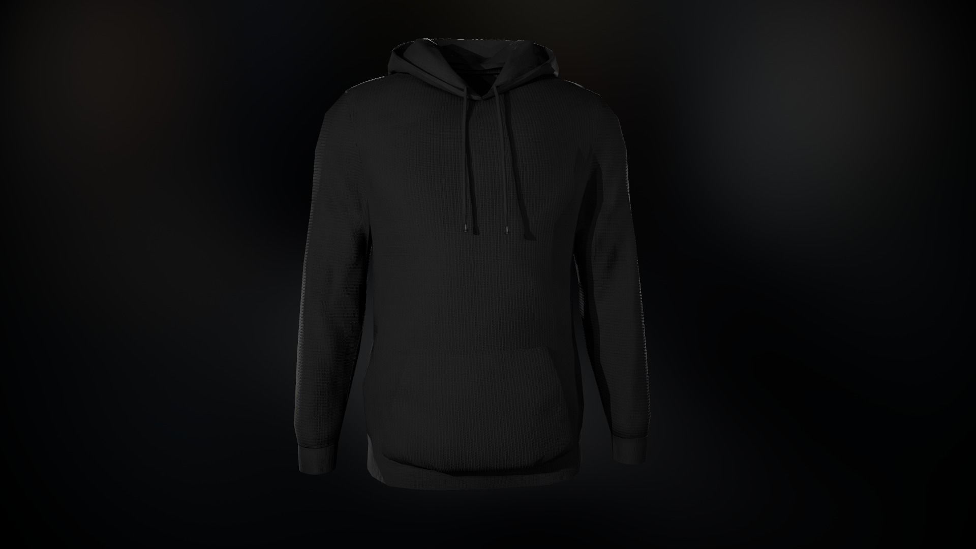Black Hoodie Low-poly 3D model_2
