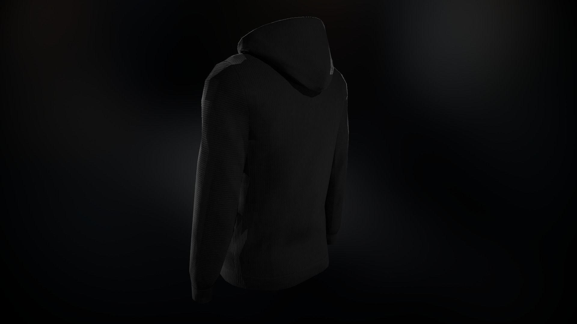 Black Hoodie Low-poly 3D model_5
