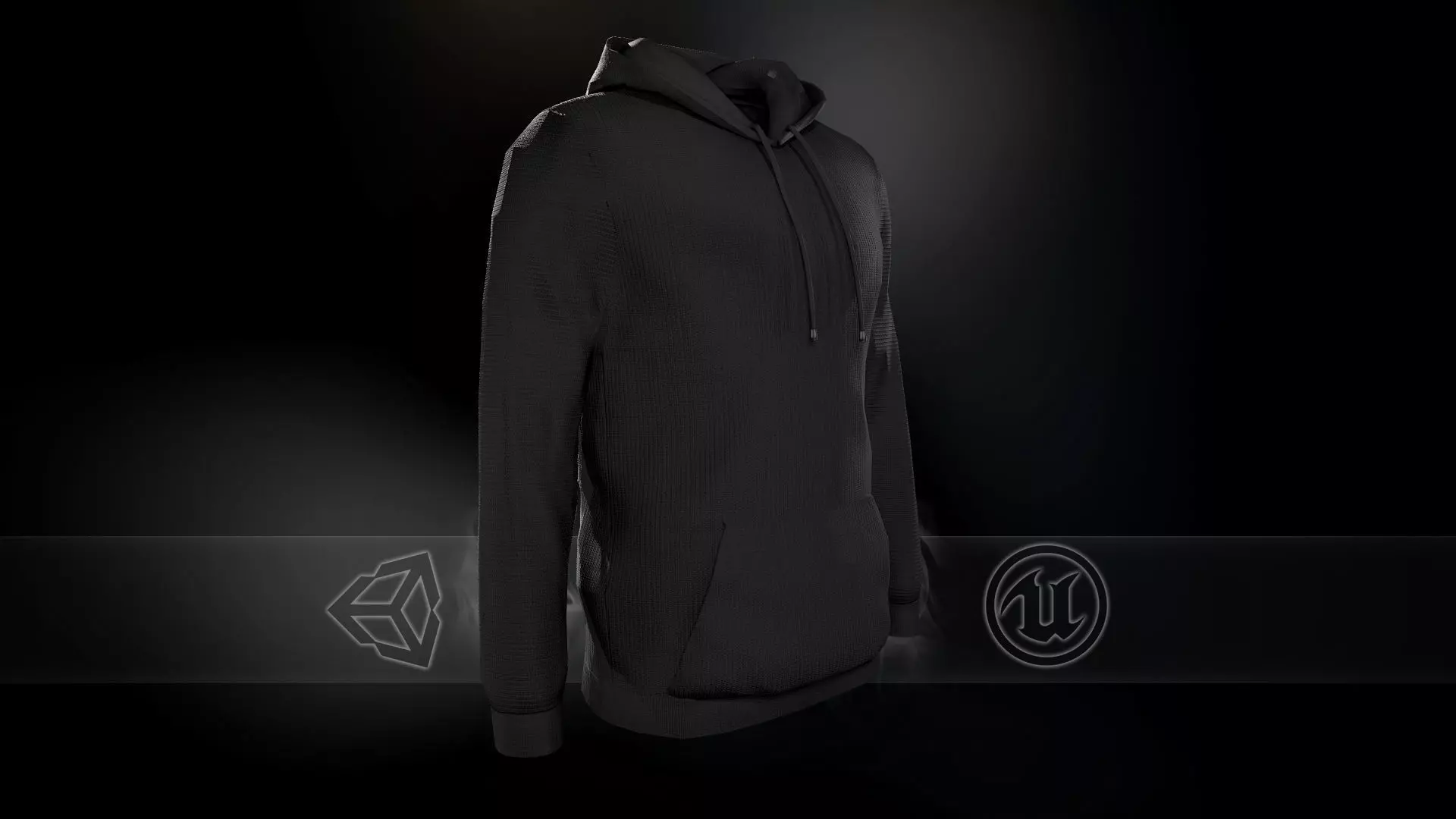 Black Hoodie Low-poly 3D model_0