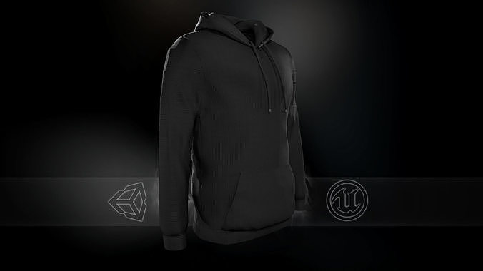 Black Hoodie Low-poly 3D model