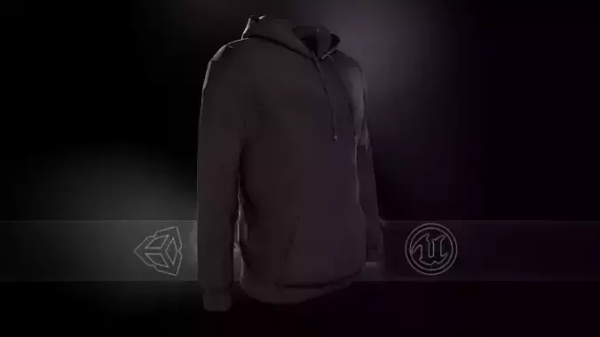 Black Hoodie Low-poly 3D model