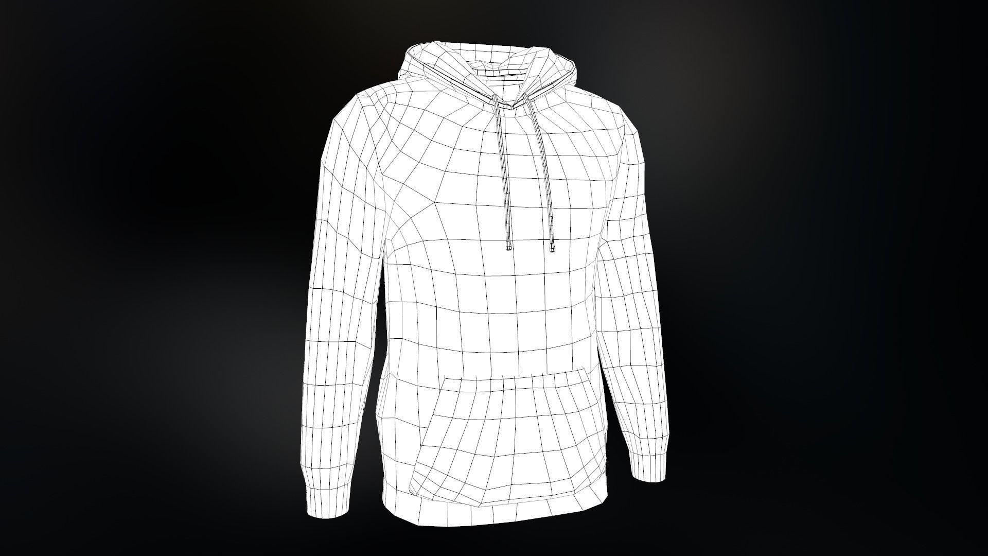 Black Hoodie Low-poly 3D model_15