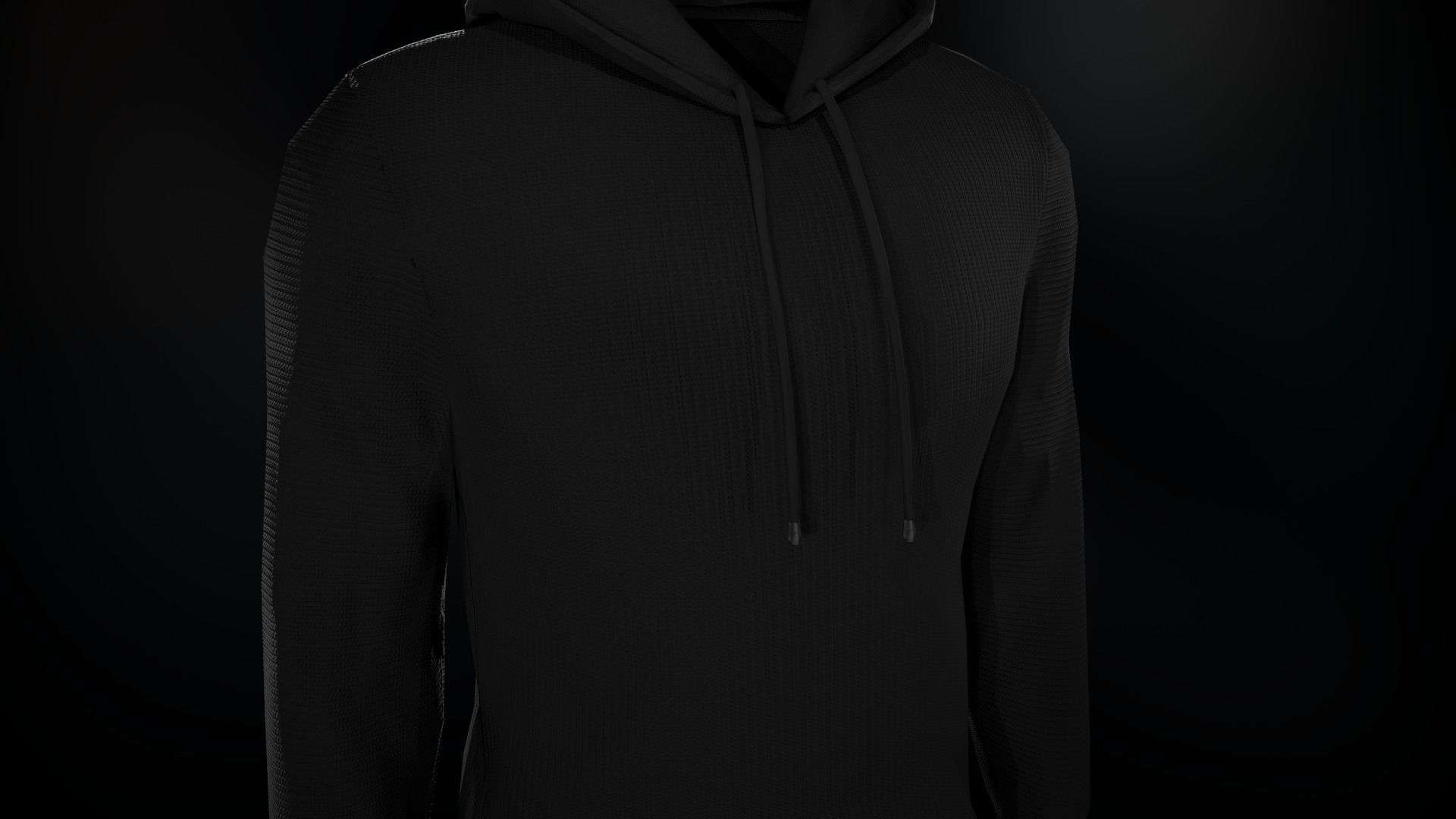 Black Hoodie Low-poly 3D model_10