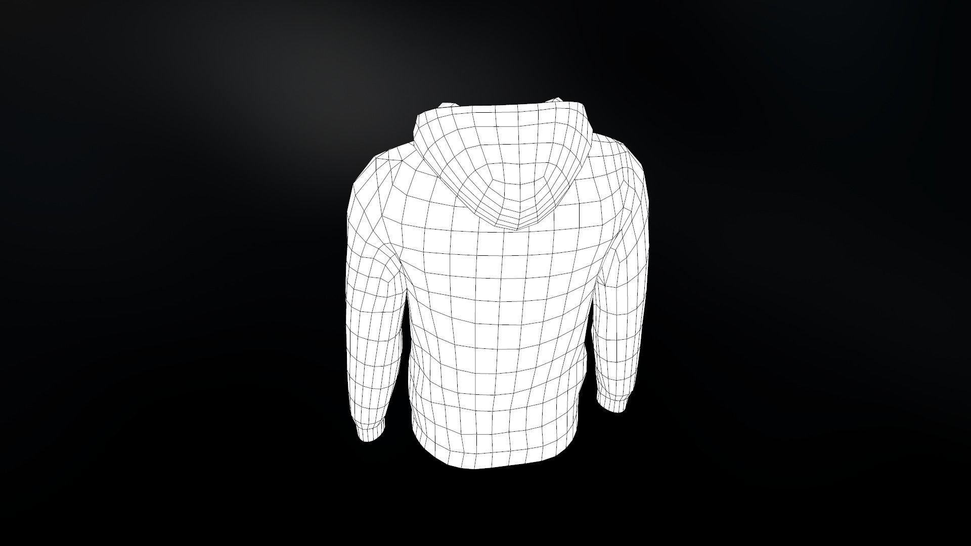 Black Hoodie Low-poly 3D model_20