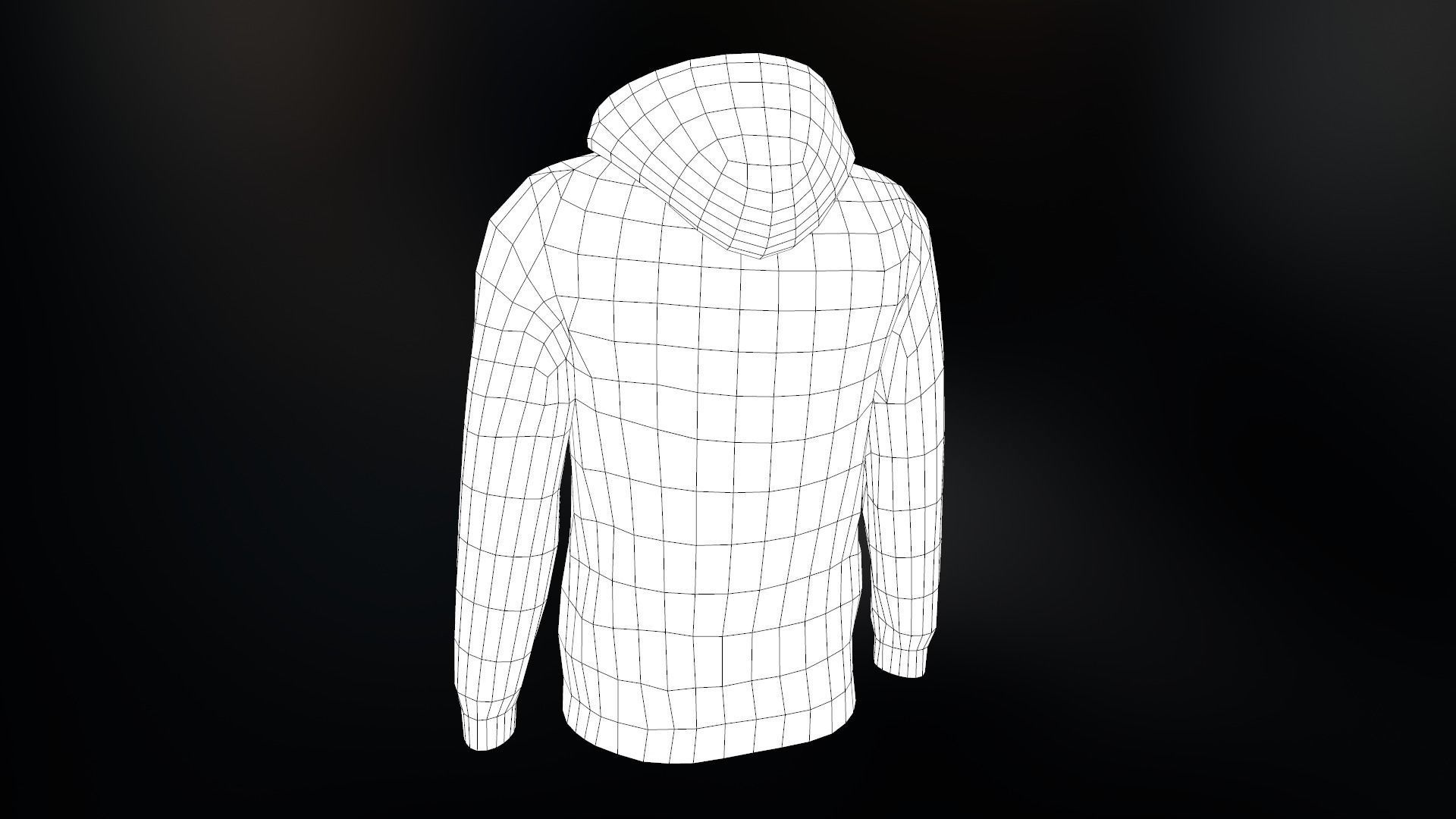 Black Hoodie Low-poly 3D model_17
