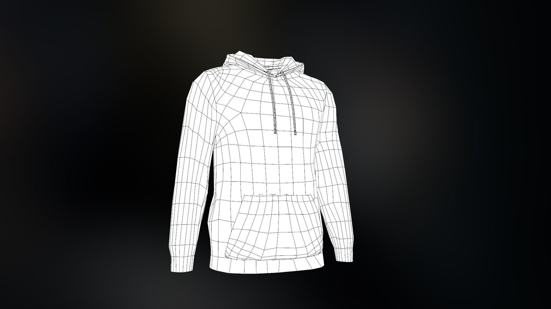 Black Hoodie Low-poly 3D model_19
