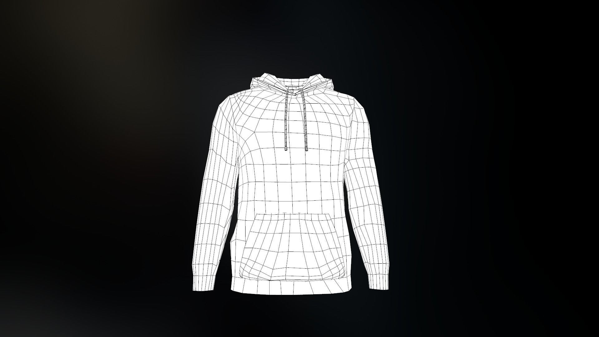 Black Hoodie Low-poly 3D model_22