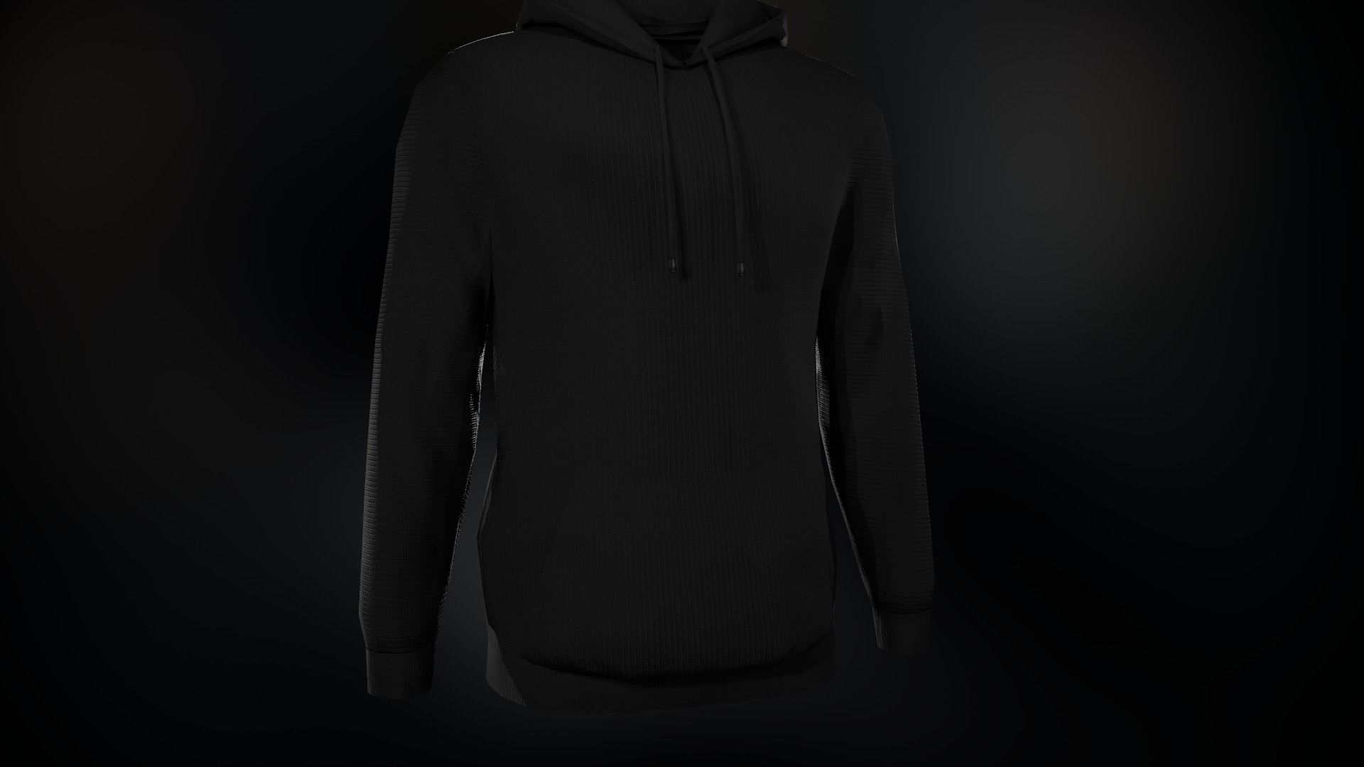 Black Hoodie Low-poly 3D model_8