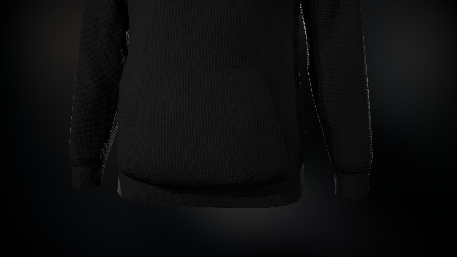 Black Hoodie Low-poly 3D model_9