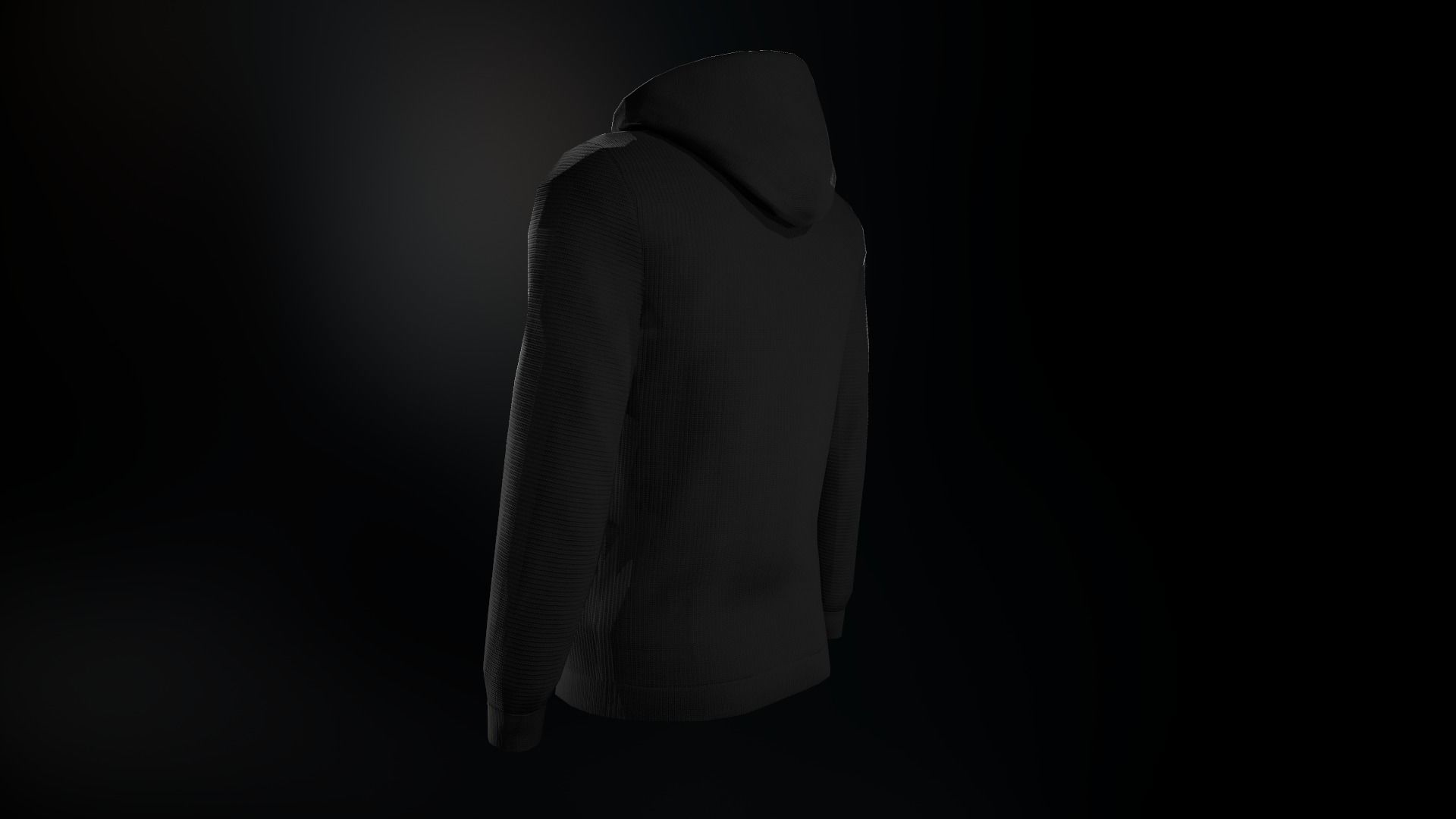 Black Hoodie Low-poly 3D model_6