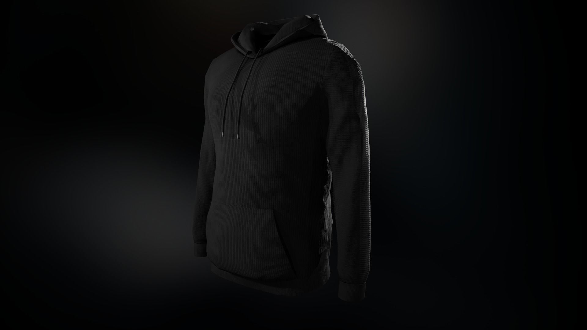 Black Hoodie Low-poly 3D model_7