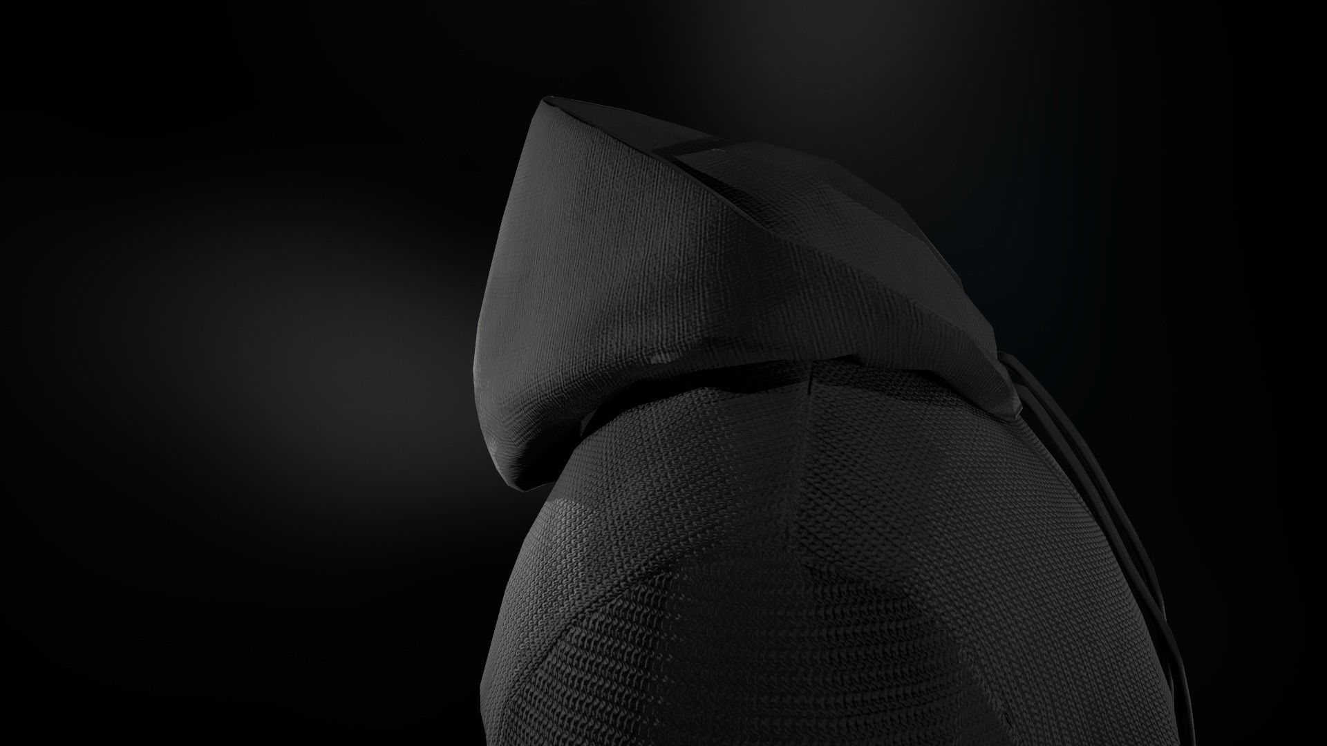 Black Hoodie Low-poly 3D model_12