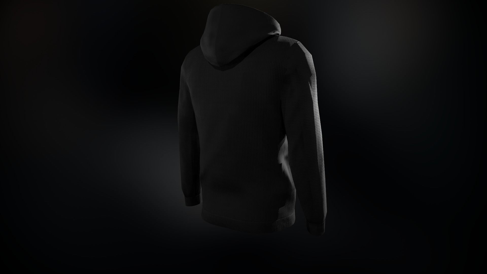 Black Hoodie Low-poly 3D model_4