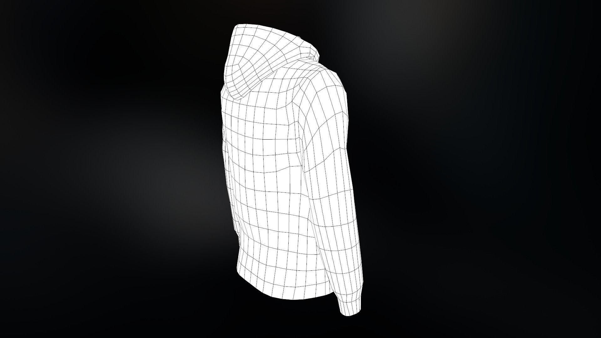 Black Hoodie Low-poly 3D model_18