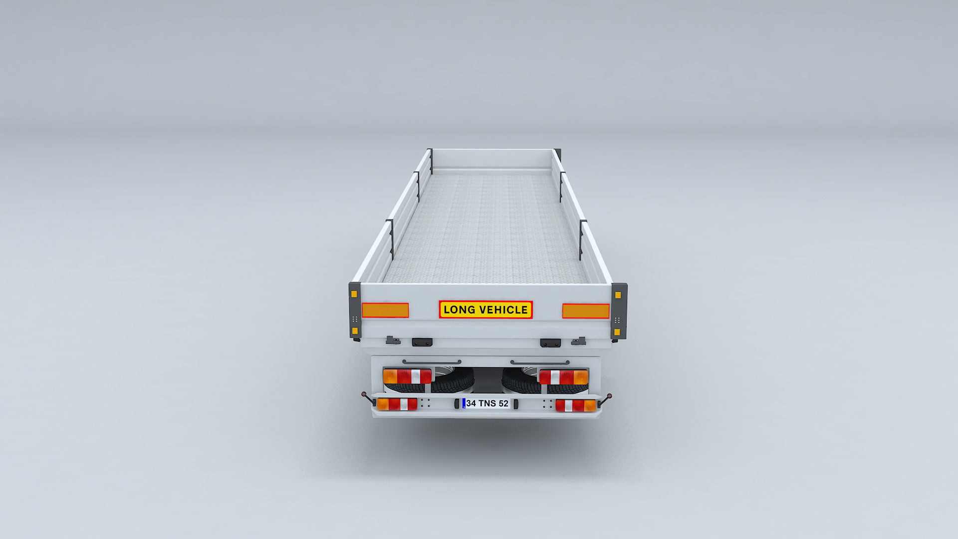 Flatbed Trailer For Semi Truck Low-poly model -3D Printer Models 3D model_5