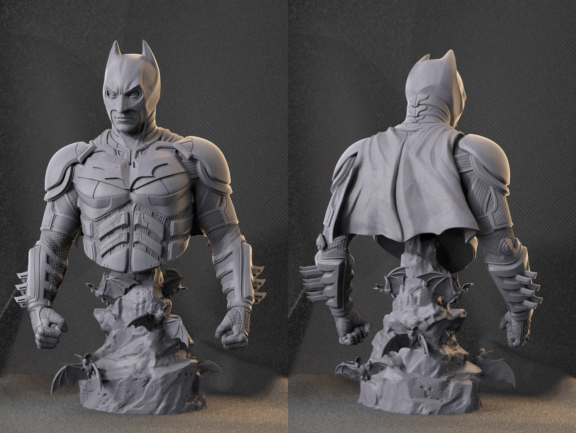 Dark Knight Bust 3D print model_1