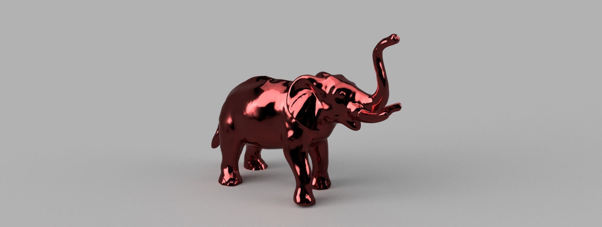 Elephant golden 3D print model_4