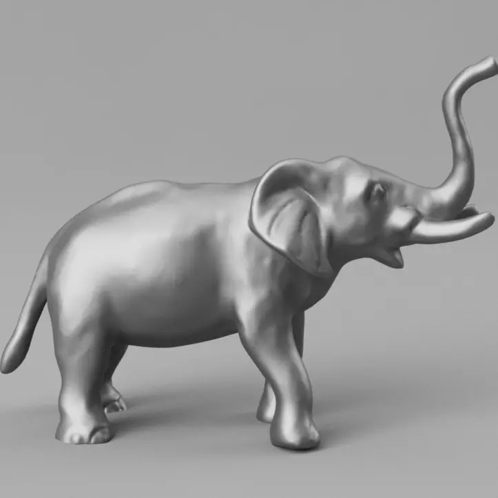 Elephant golden 3D print model_0