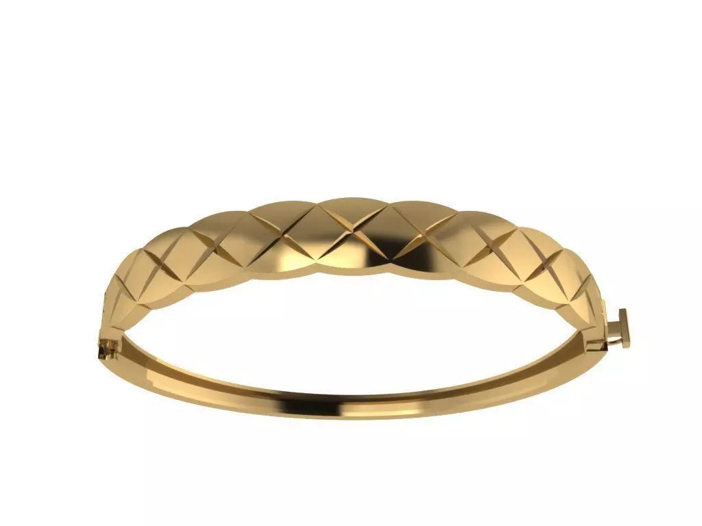 set gokd gold plated bangle bracelet 3D model_0