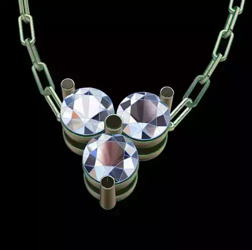 Dainty 3 Stone Pendant 3MM