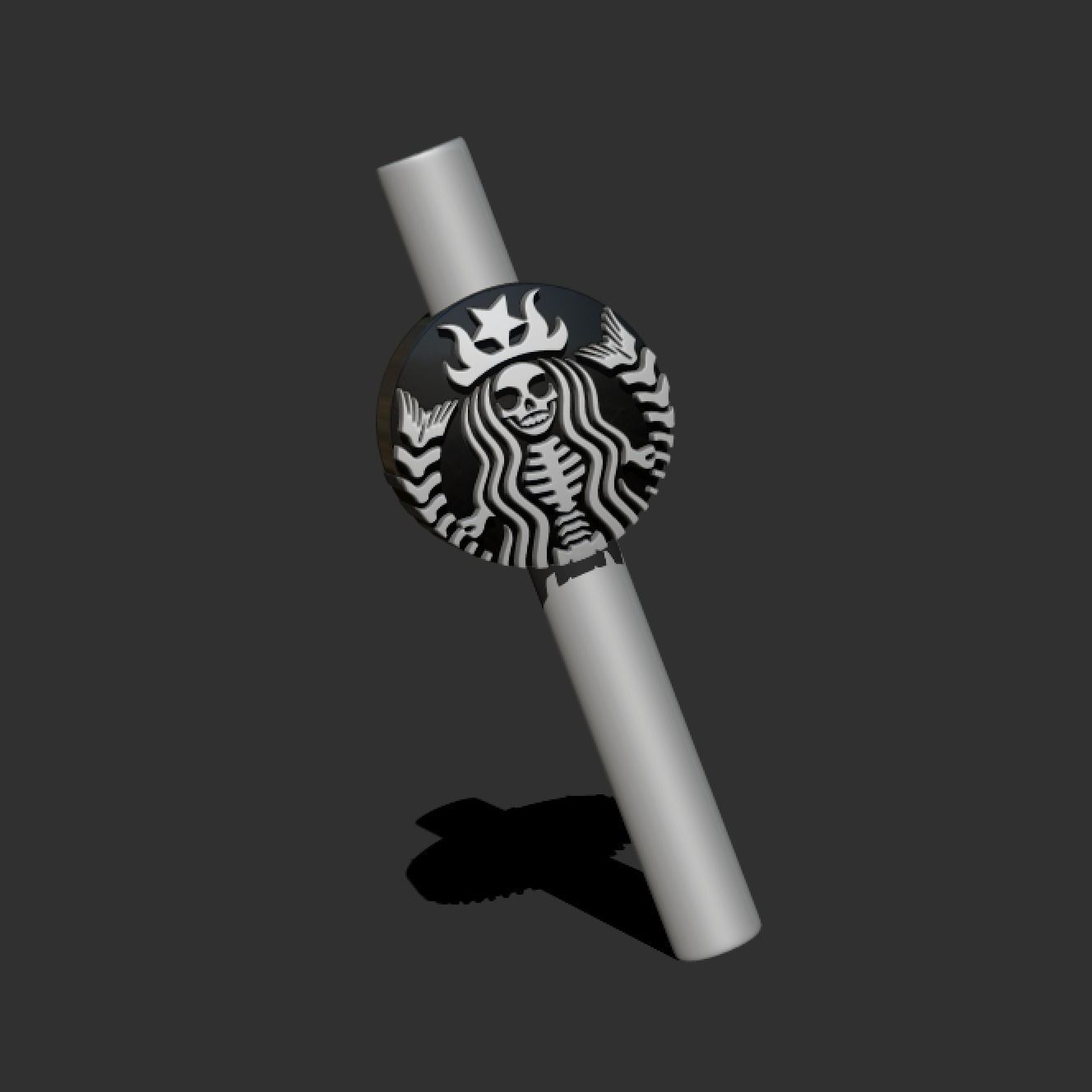 Starbucks Halloween Magnet and Straw Topper 3D print model_12
