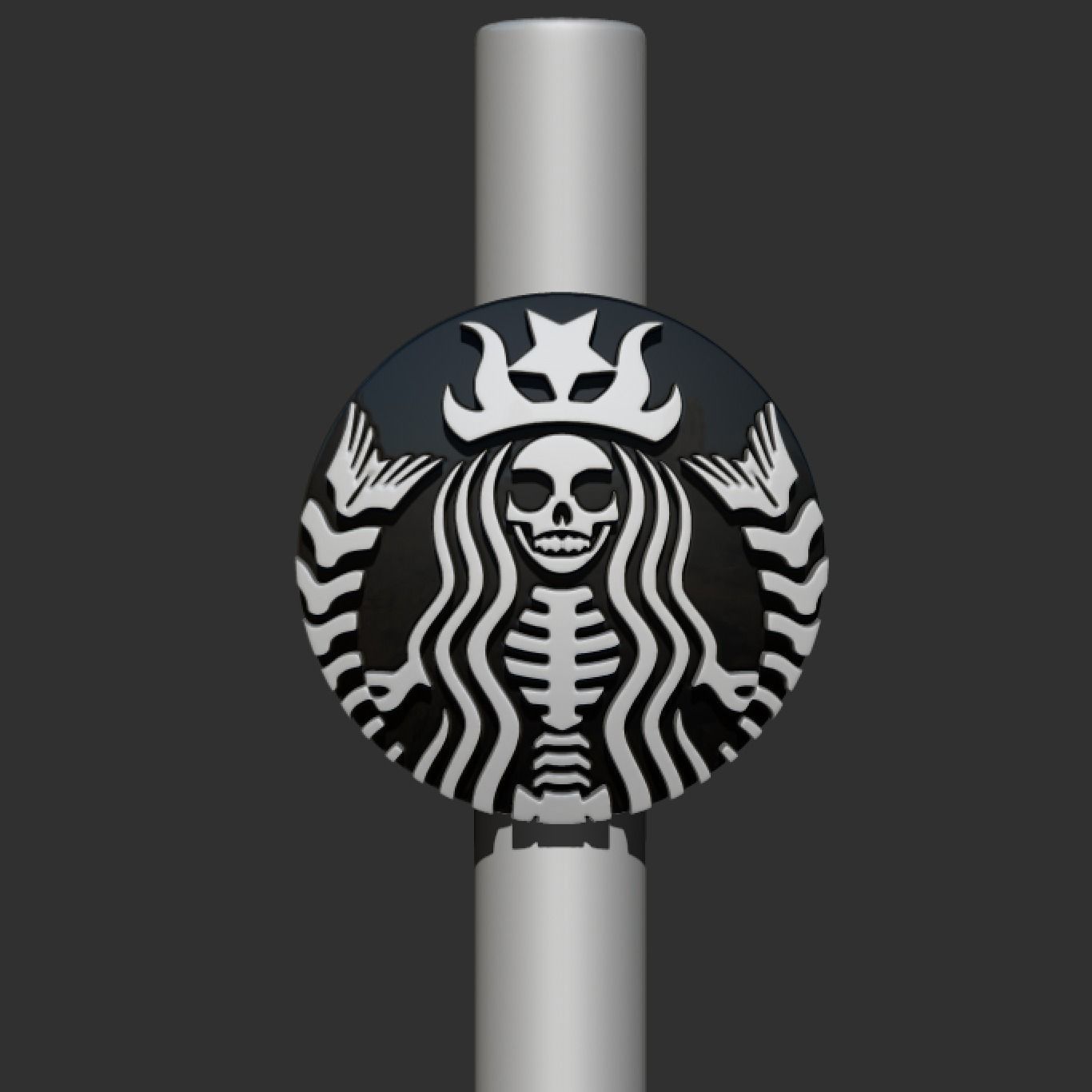 Starbucks Halloween Magnet and Straw Topper 3D print model_11
