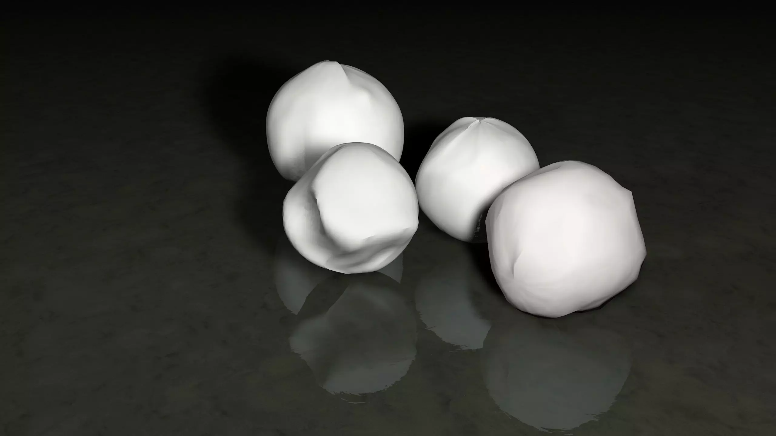 Mozzarella balls 3D model_0
