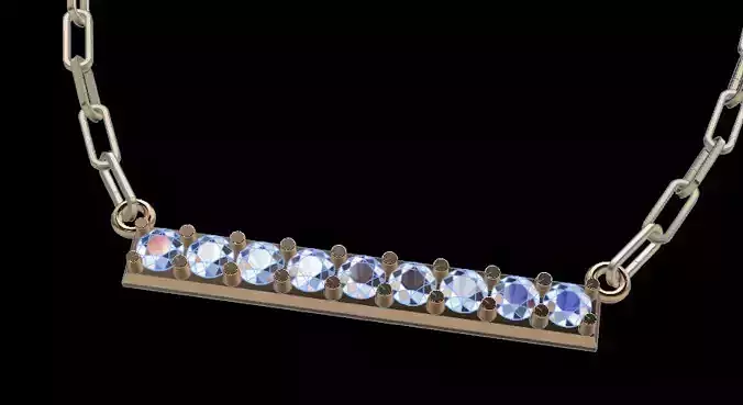 Large Diamond Bar Pendant