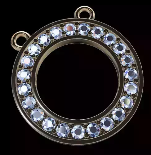 Dainty Round Halo Diamond Pendant