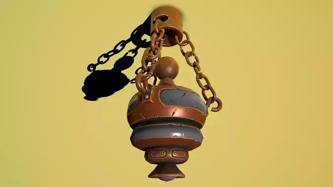 Fantasy bronze chandelier mini Low-poly 3D model