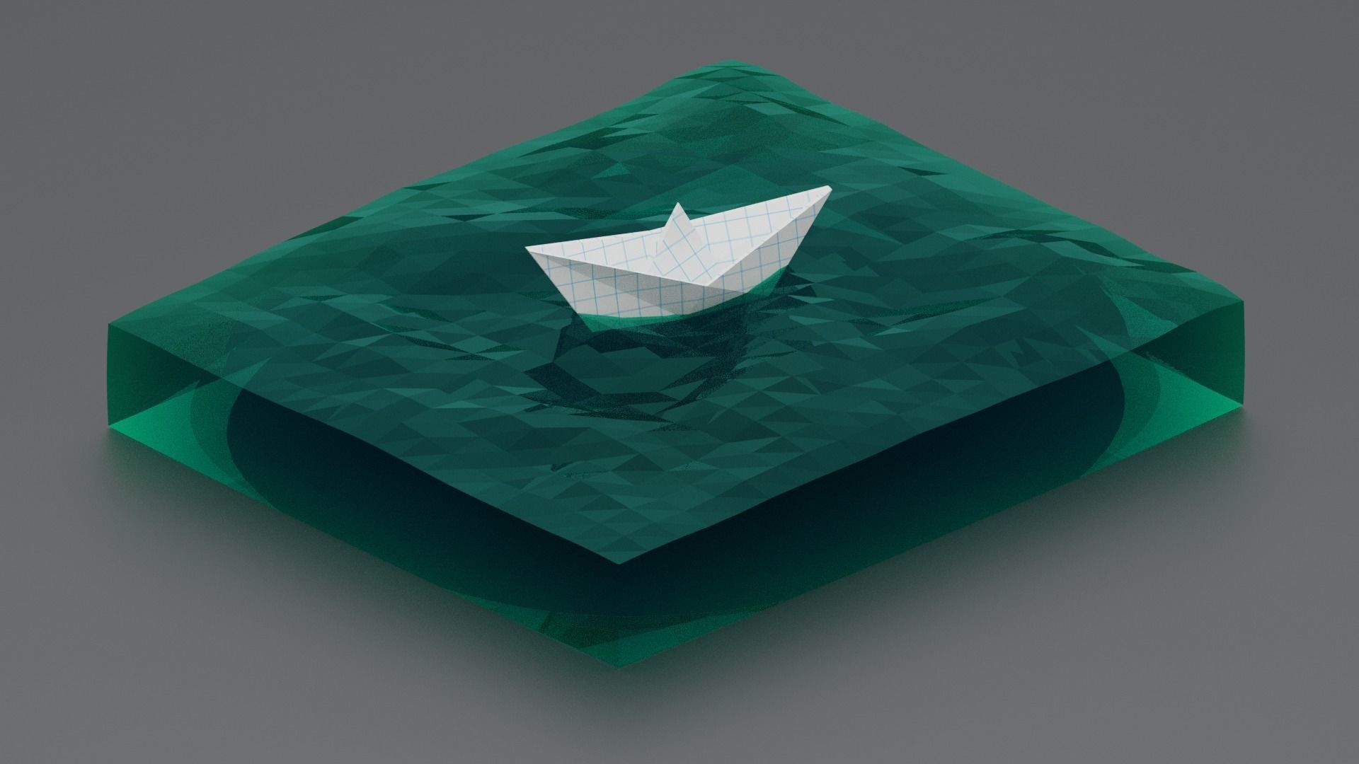 Paper boat 3D print model_1